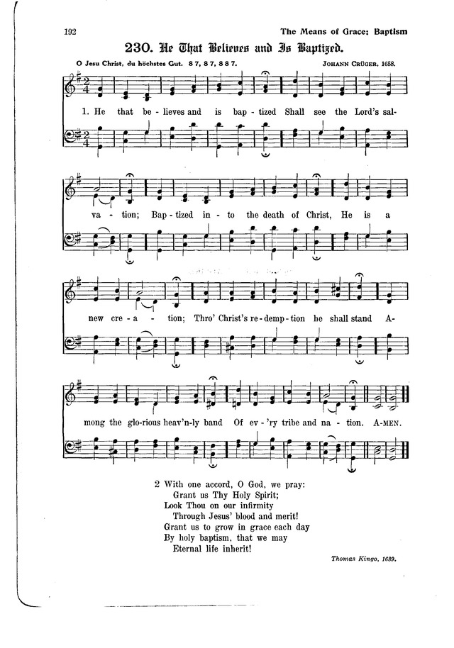 The Hymnal and Order of Service page 192