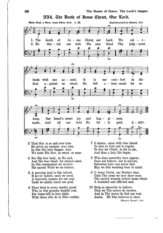 The Hymnal and Order of Service page 196