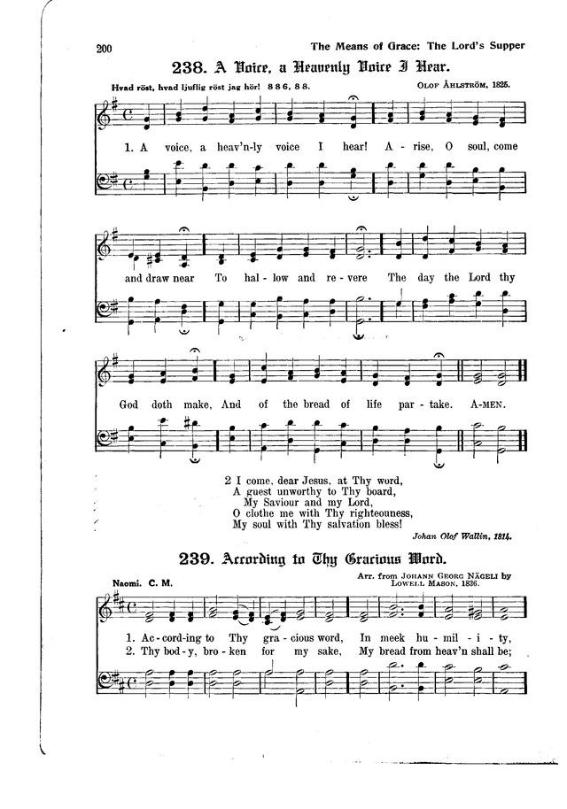 The Hymnal and Order of Service page 200