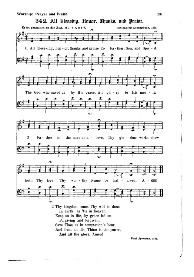The Hymnal and Order of Service page 281