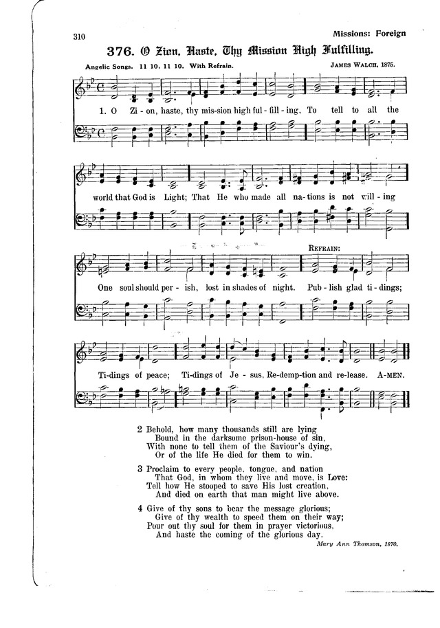 The Hymnal and Order of Service page 310