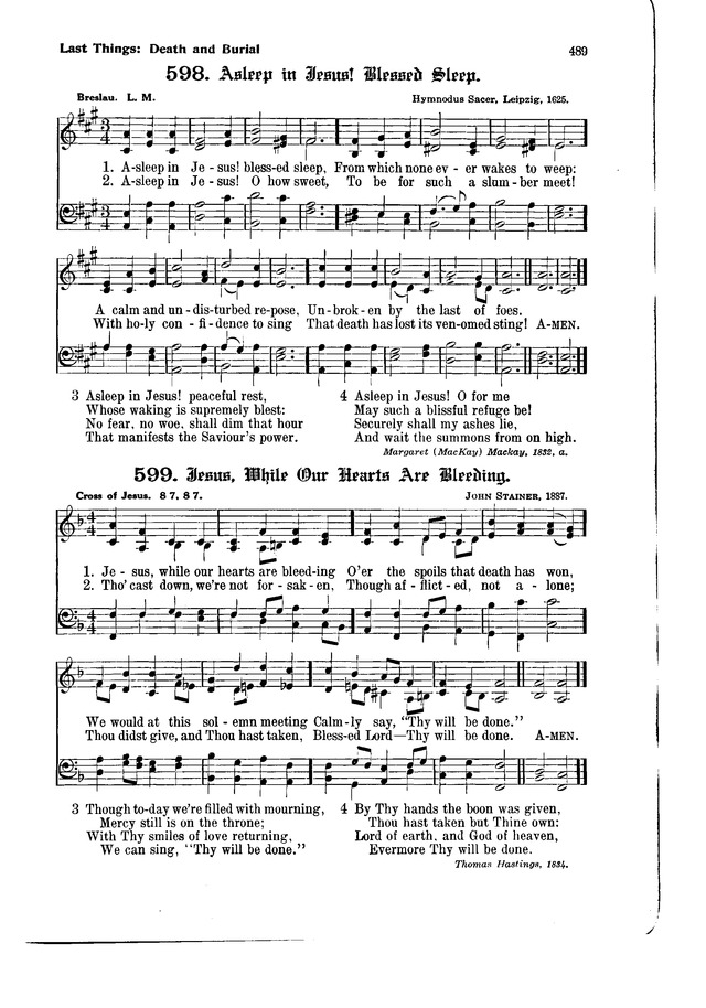 The Hymnal and Order of Service page 489
