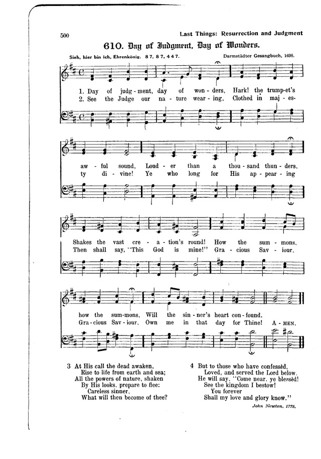 The Hymnal And Order Of Service 610 Day Of Judgment Day Of Wonders Hymnary Org
