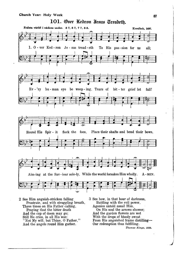 The Hymnal and Order of Service page 87