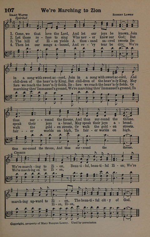 Hymns of Praise Numbers One and Two Combined: for the church and Sunday school page 107