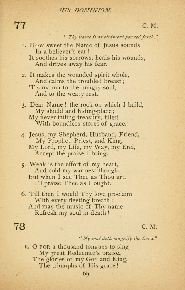 Hymnal of the Presbyterian Church in Canada page 69