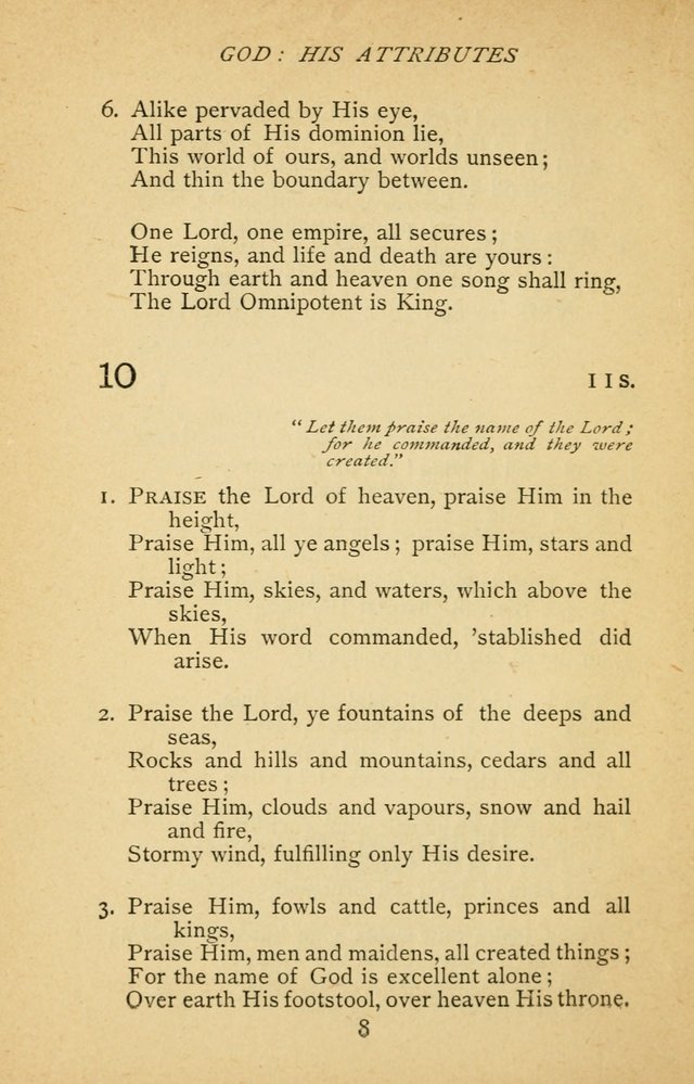 Hymnal of the Presbyterian Church in Canada page 8