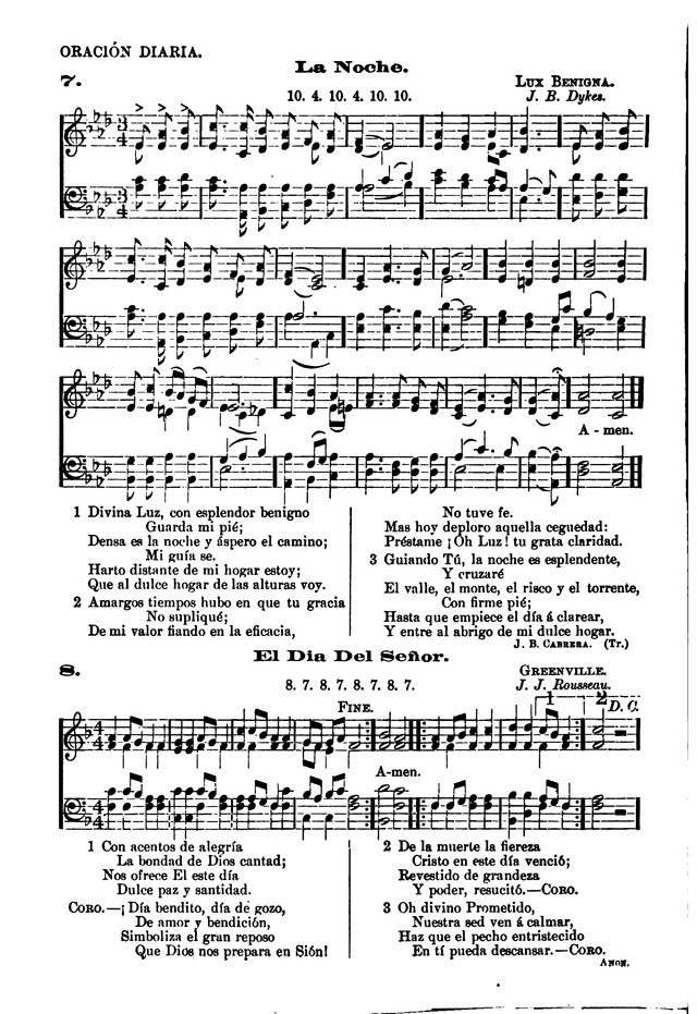 Himnario provisional con los cánticos: Según el uso de la Iglesia Episcopal Americana, para Congregaciones Españoles page 12