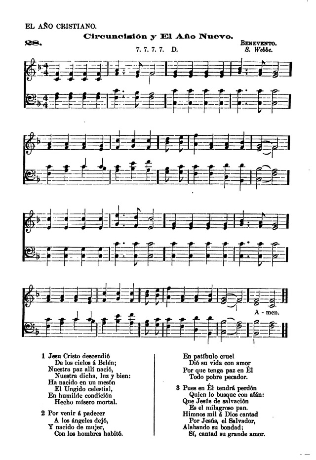 Himnario provisional con los cánticos: Según el uso de la Iglesia Episcopal Americana, para Congregaciones Españoles page 28