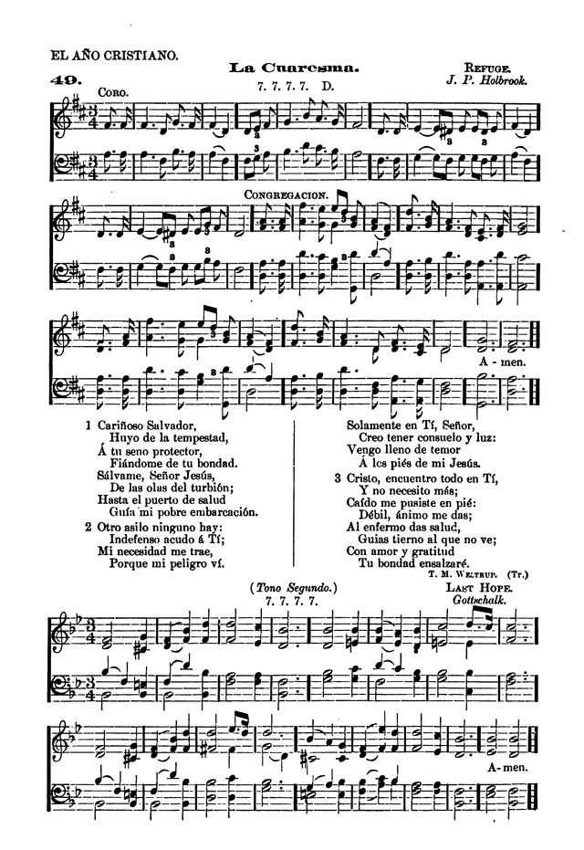 Himnario provisional con los cánticos: Según el uso de la Iglesia Episcopal Americana, para Congregaciones Españoles page 45