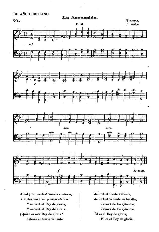 Himnario provisional con los cánticos: Según el uso de la Iglesia Episcopal Americana, para Congregaciones Españoles page 61