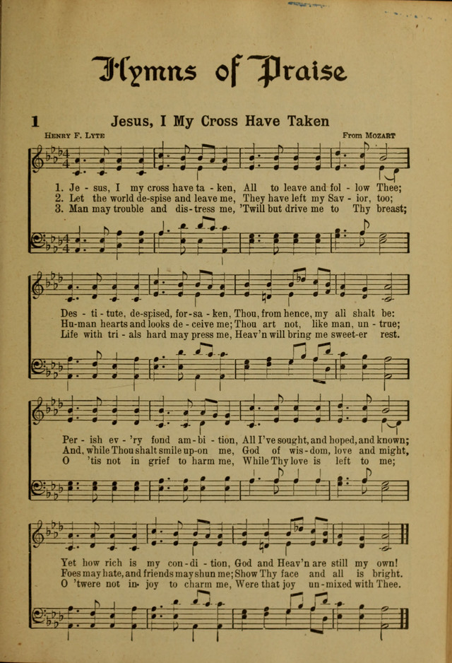 Hymns of Praise: for the Church and Sunday School page 1