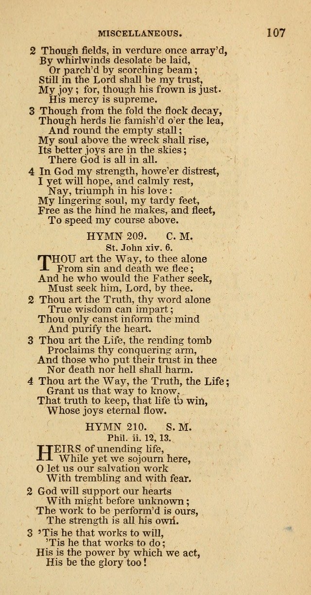 Hymns of the Protestant Episcopal Church of the United States, as authorized by the General Convention: with an additional selection page 107