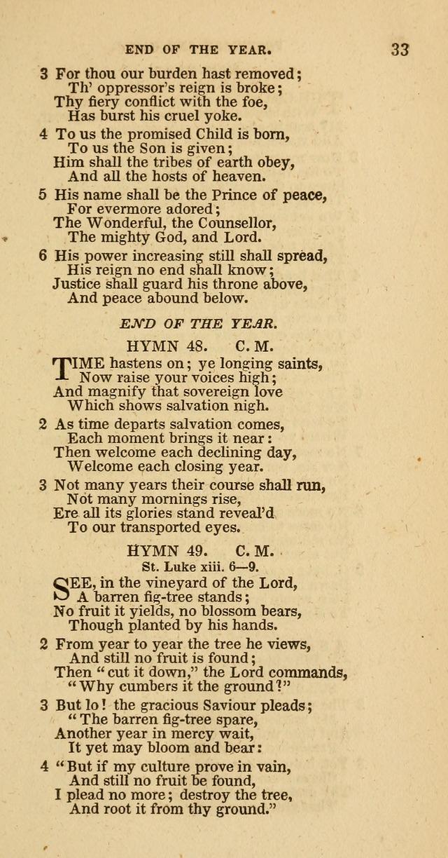 Hymns of the Protestant Episcopal Church of the United States, as authorized by the General Convention: with an additional selection page 33