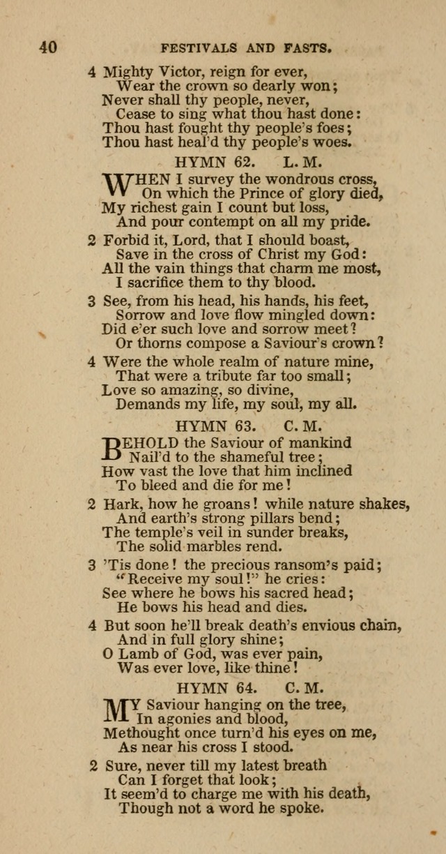 Hymns of the Protestant Episcopal Church of the United States, as authorized by the General Convention: with an additional selection page 40