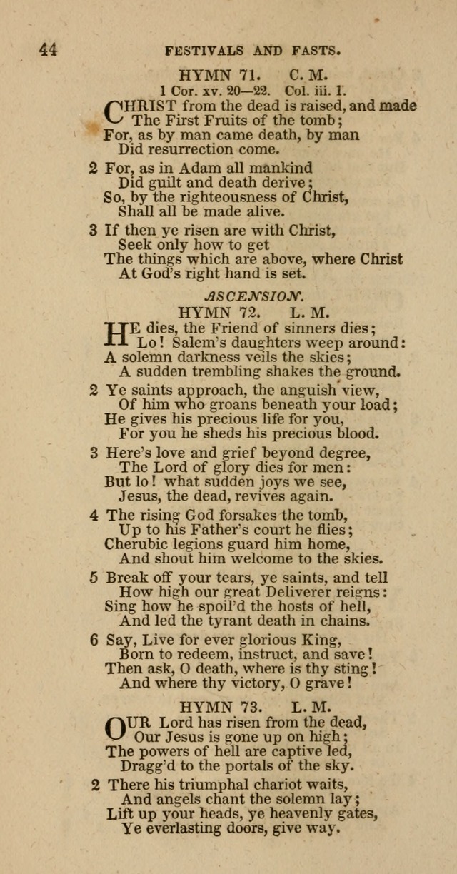 Hymns of the Protestant Episcopal Church of the United States, as authorized by the General Convention: with an additional selection page 44