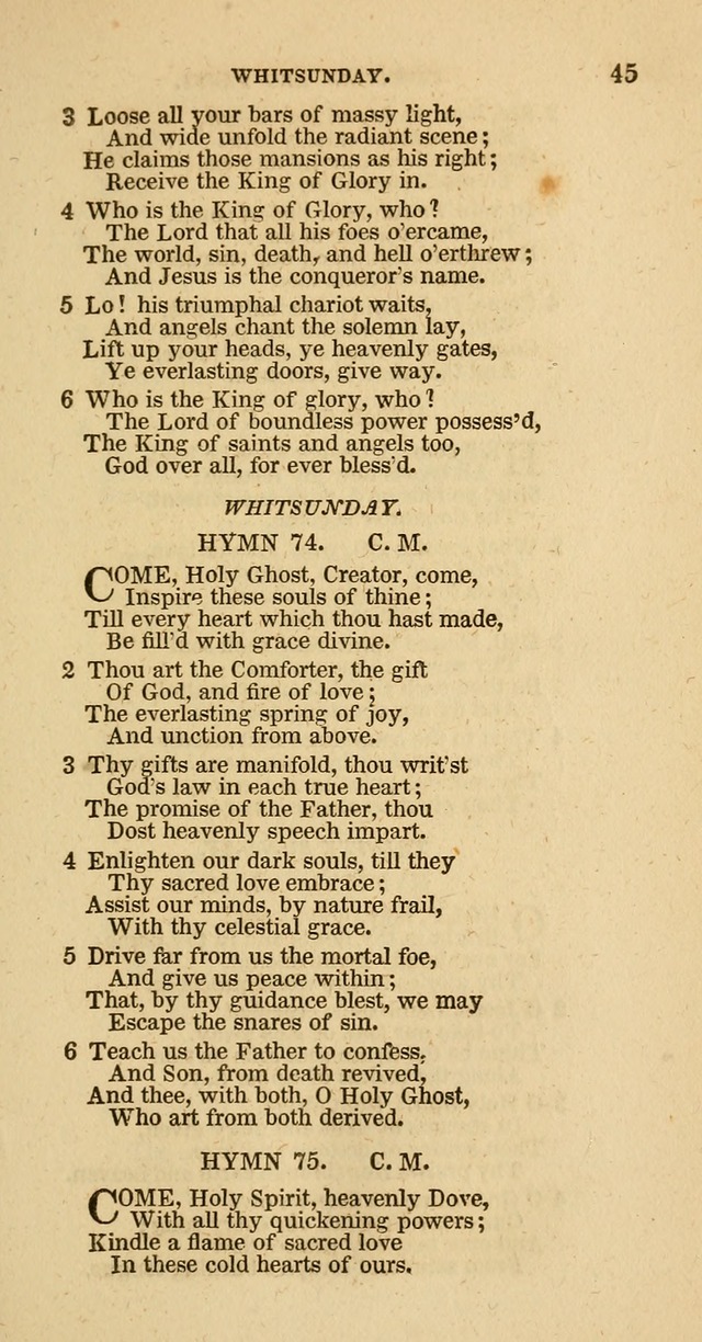 Hymns of the Protestant Episcopal Church of the United States, as authorized by the General Convention: with an additional selection page 45