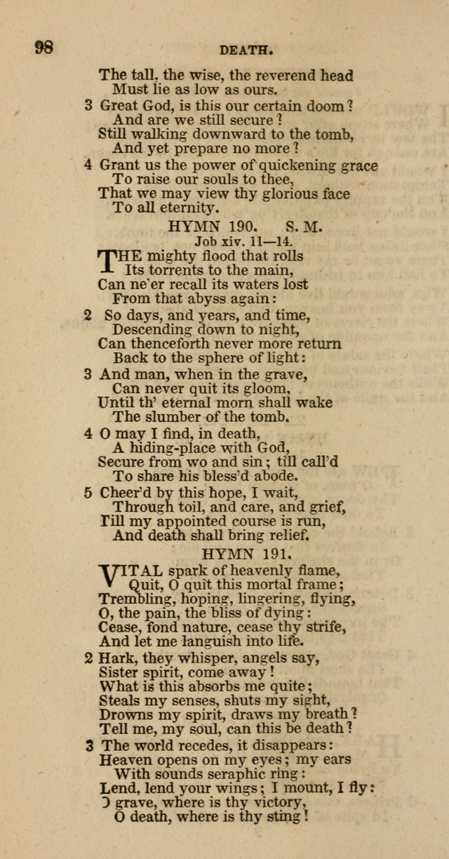 Hymns of the Protestant Episcopal Church of the United States, as authorized by the General Convention: with an additional selection page 98