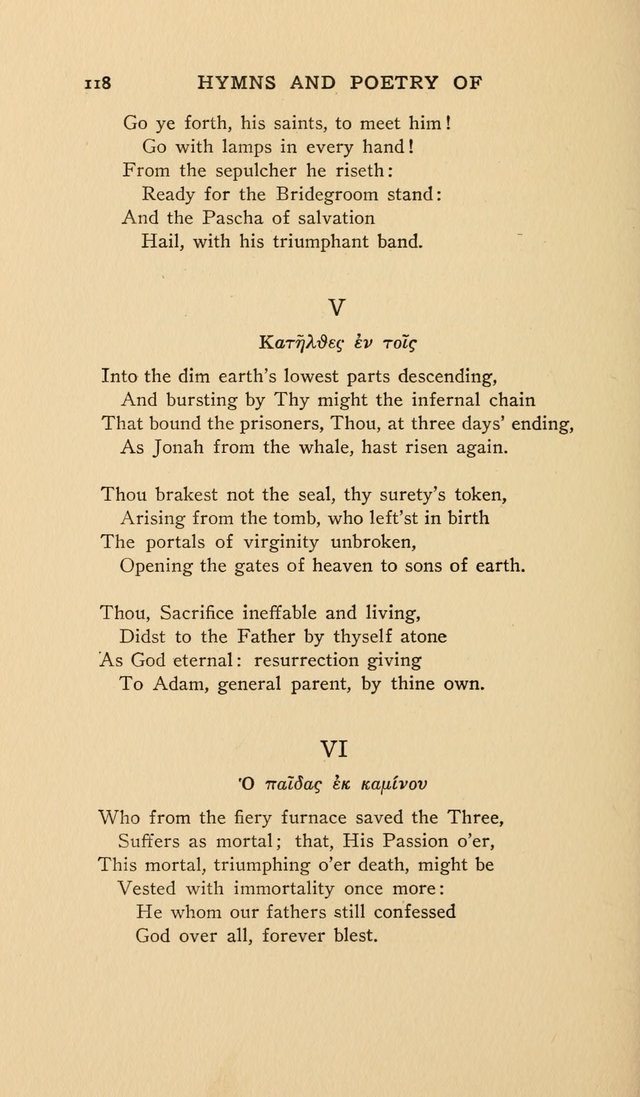 Hymns and Poetry of the Eastern Church page 113