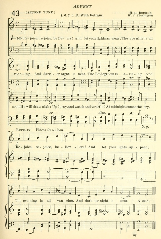 The Church Hymnal: revised and enlarged in accordance with the action of the General Convention of the Protestant Episcopal Church in the United States of America in the year of our Lord 1892. (Ed. B) page 105