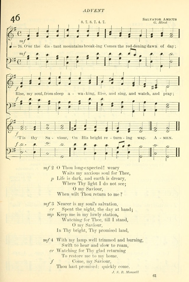 The Church Hymnal: revised and enlarged in accordance with the action of the General Convention of the Protestant Episcopal Church in the United States of America in the year of our Lord 1892. (Ed. B) page 109