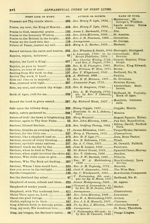 The Church Hymnal: revised and enlarged in accordance with the action of the General Convention of the Protestant Episcopal Church in the United States of America in the year of our Lord 1892. (Ed. B) page 16