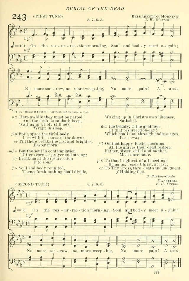 The Church Hymnal: revised and enlarged in accordance with the action of the General Convention of the Protestant Episcopal Church in the United States of America in the year of our Lord 1892. (Ed. B) page 325
