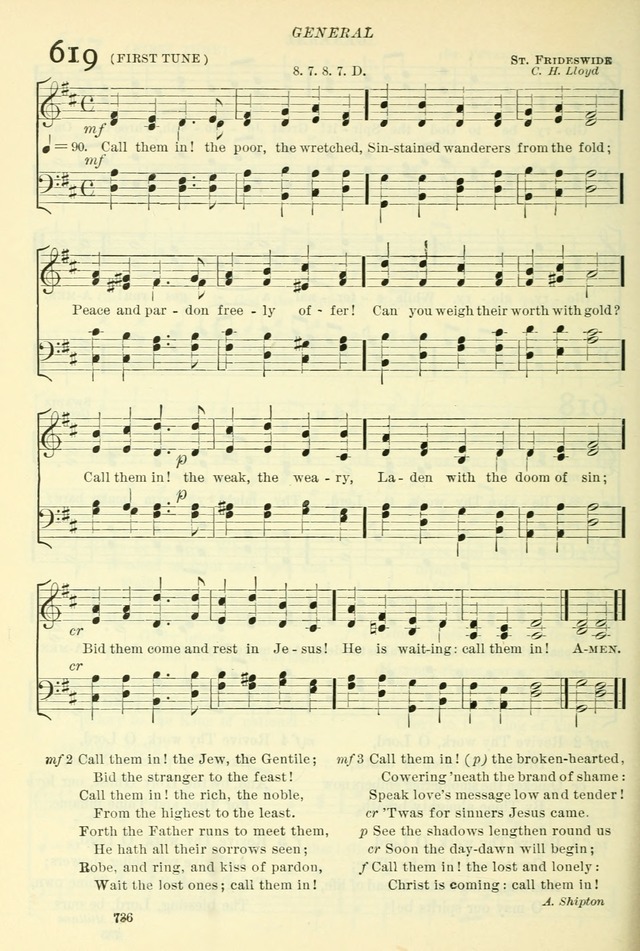 The Church Hymnal: revised and enlarged in accordance with the action of the General Convention of the Protestant Episcopal Church in the United States of America in the year of our Lord 1892. (Ed. B) page 784