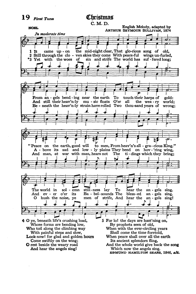 The Hymnal Of The Protestant Episcopal Church In The United States Of America 1940 19a It Came Upon The Midnight Clear Hymnary Org