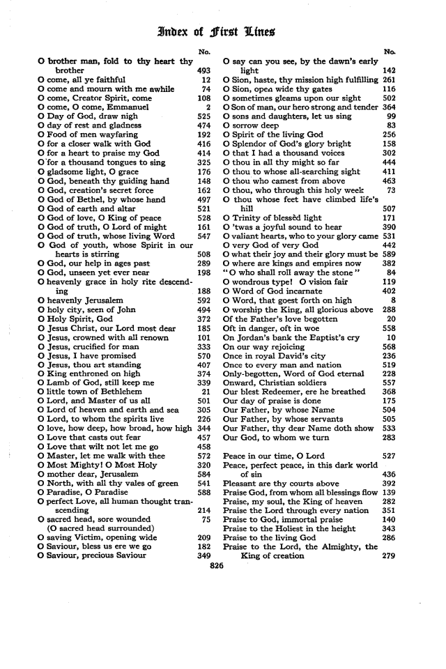 The Hymnal of the Protestant Episcopal Church in the United States of America 1940 page 826