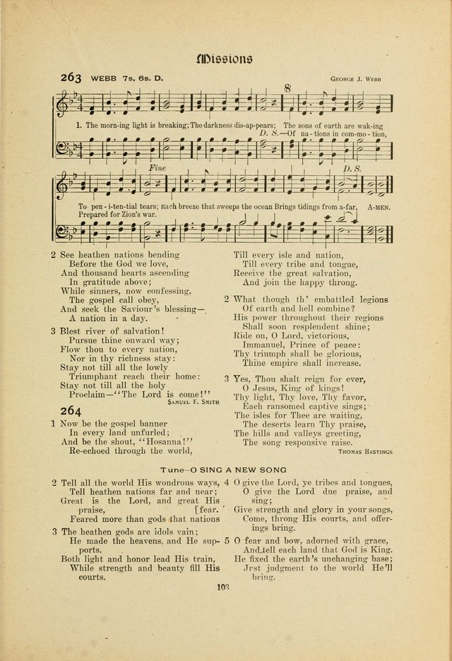 Hymns, Psalms and Gospel Songs: with responsive readings page 103
