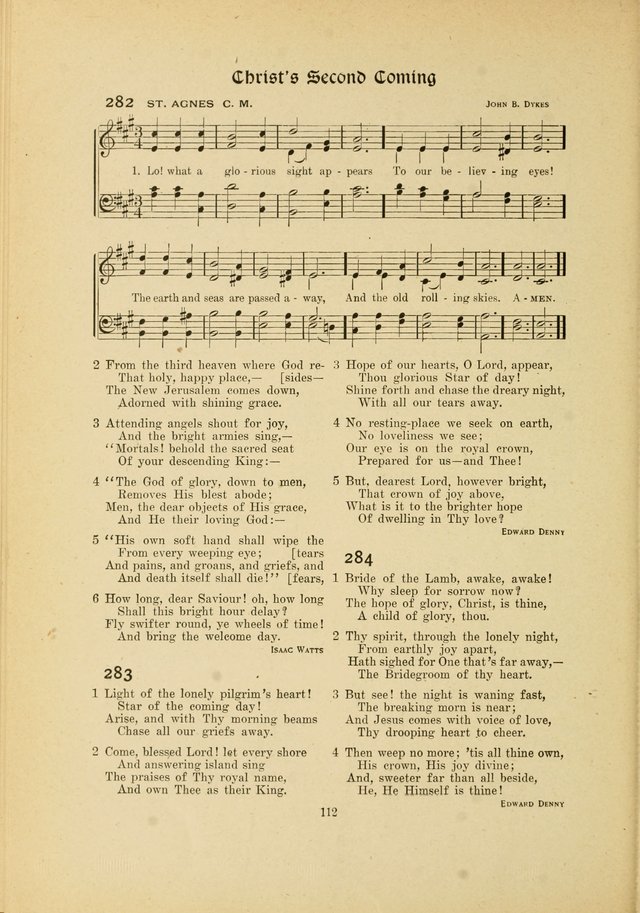 Hymns, Psalms and Gospel Songs: with responsive readings page 112