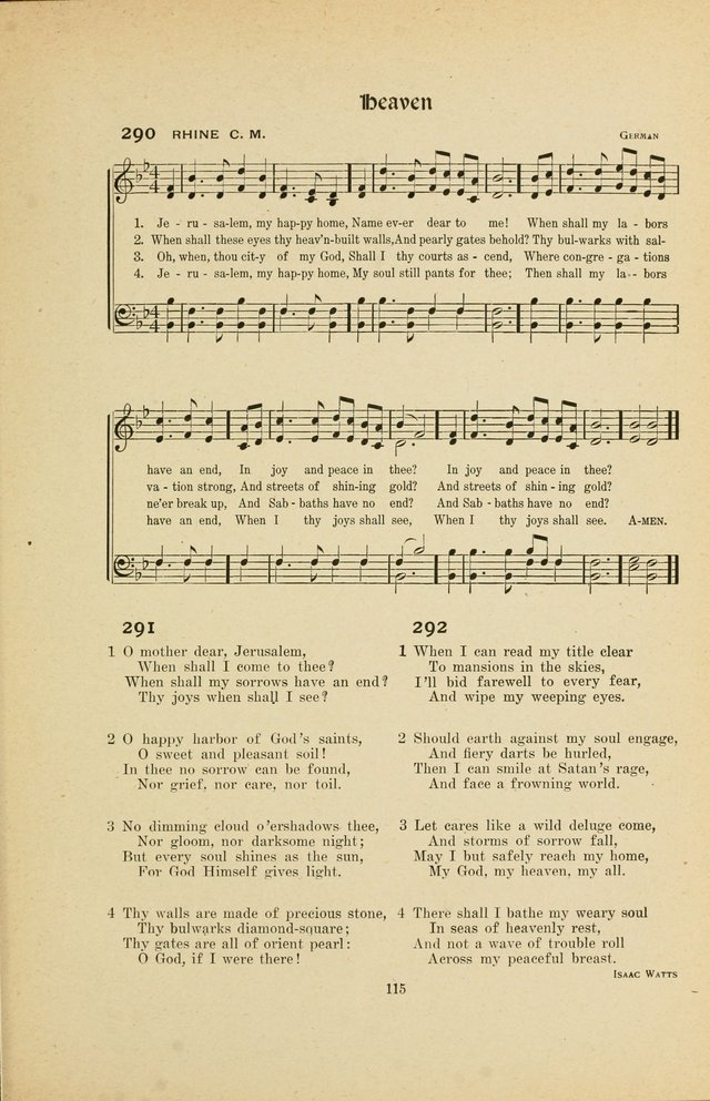 Hymns, Psalms and Gospel Songs: with responsive readings page 115