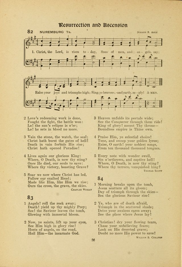 Hymns, Psalms and Gospel Songs: with responsive readings page 36