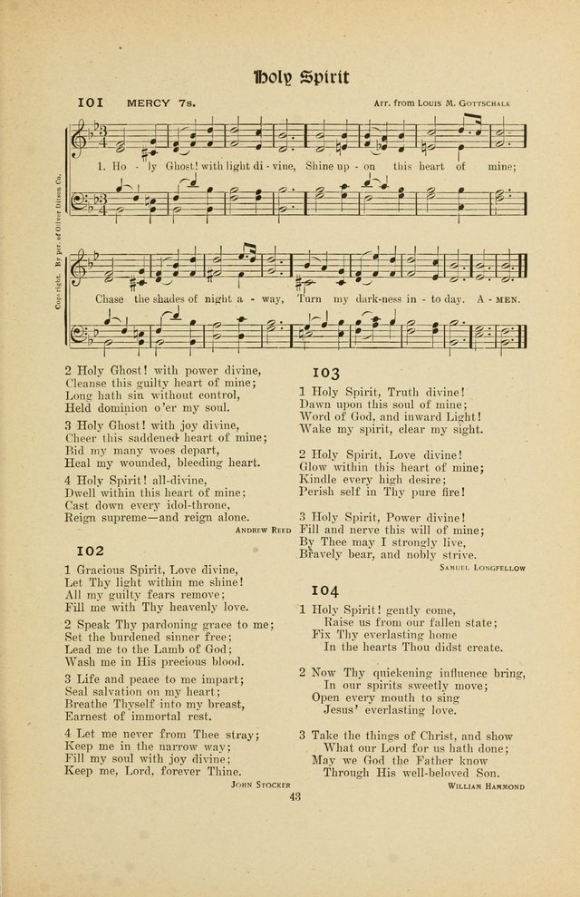 Hymns, Psalms and Gospel Songs: with responsive readings page 43