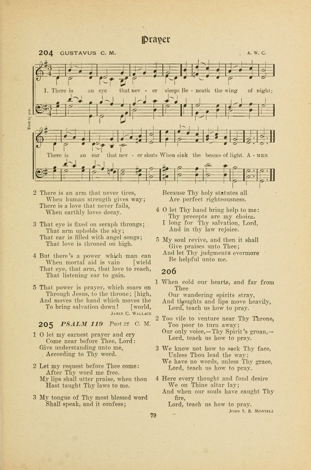 Hymns, Psalms and Gospel Songs: with responsive readings page 79