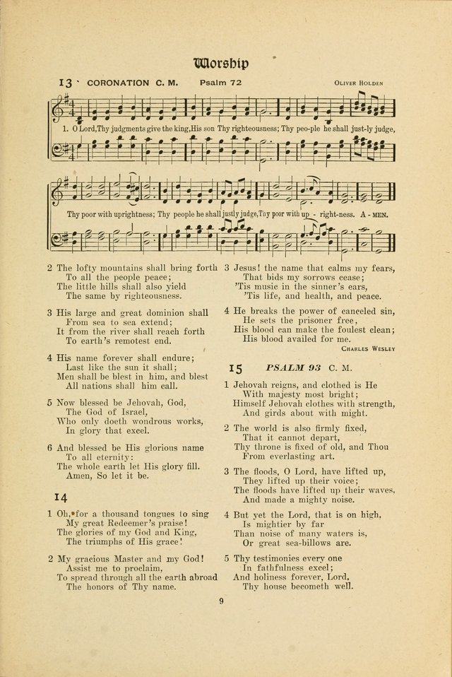 Hymns, Psalms and Gospel Songs: with responsive readings page 9