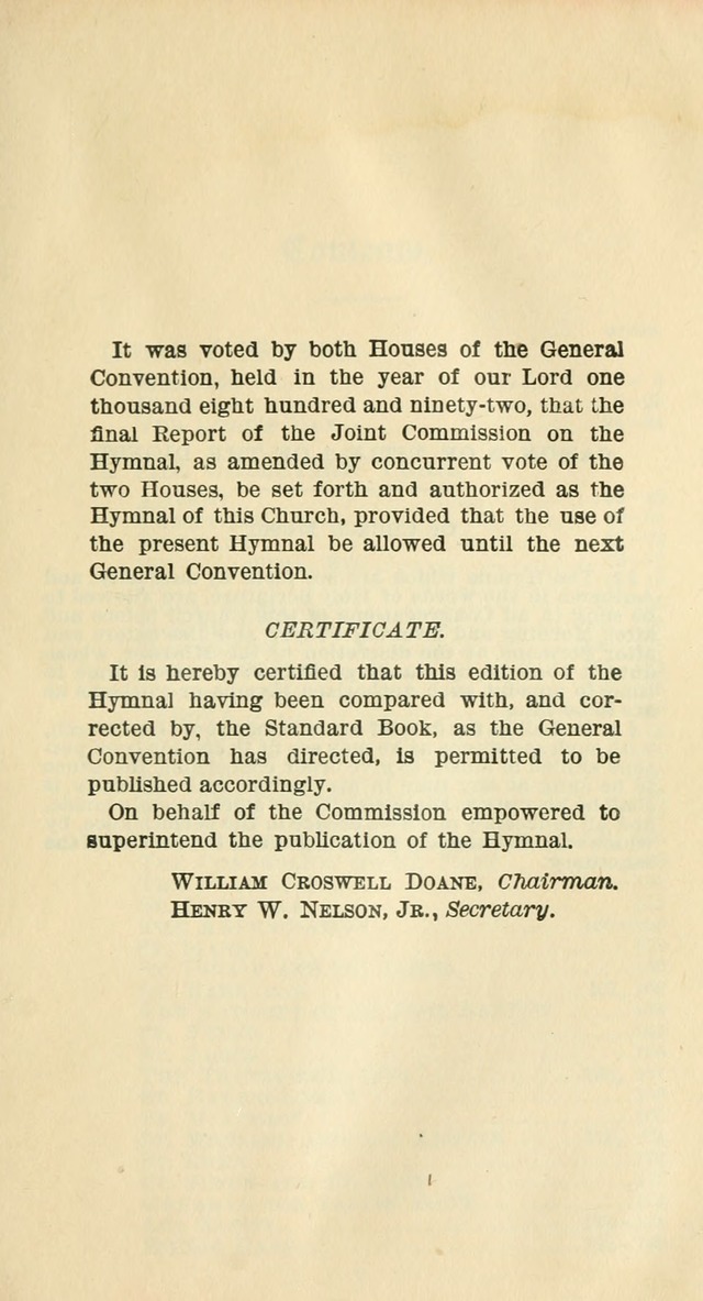 The Hymnal: revised and enlarged as adopted by the General Convention of the Protestant Episcopal Church in the United States of America in the year of our Lord 1892 page 14