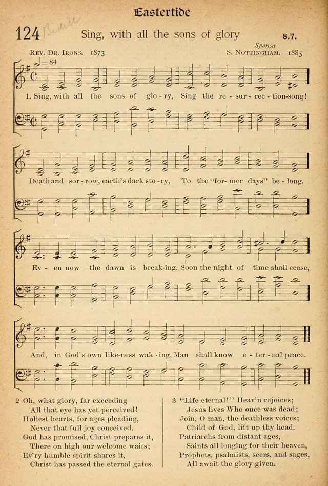 The Hymnal: revised and enlarged as adopted by the General Convention of the Protestant Episcopal Church in the United States of America in the of our Lord 1892..with music, as used in Trinity Church page 148