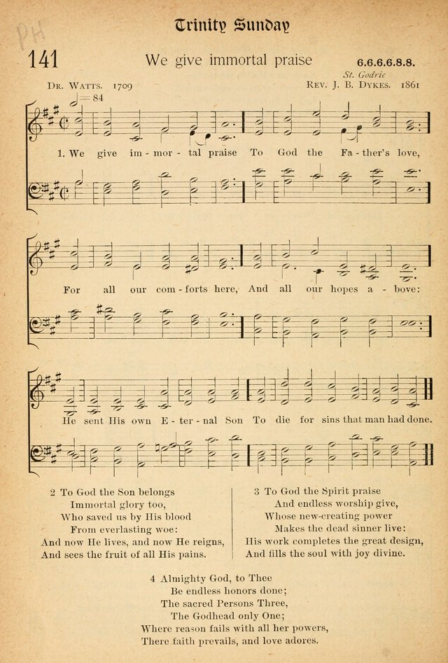The Hymnal: revised and enlarged as adopted by the General Convention of the Protestant Episcopal Church in the United States of America in the of our Lord 1892..with music, as used in Trinity Church page 166