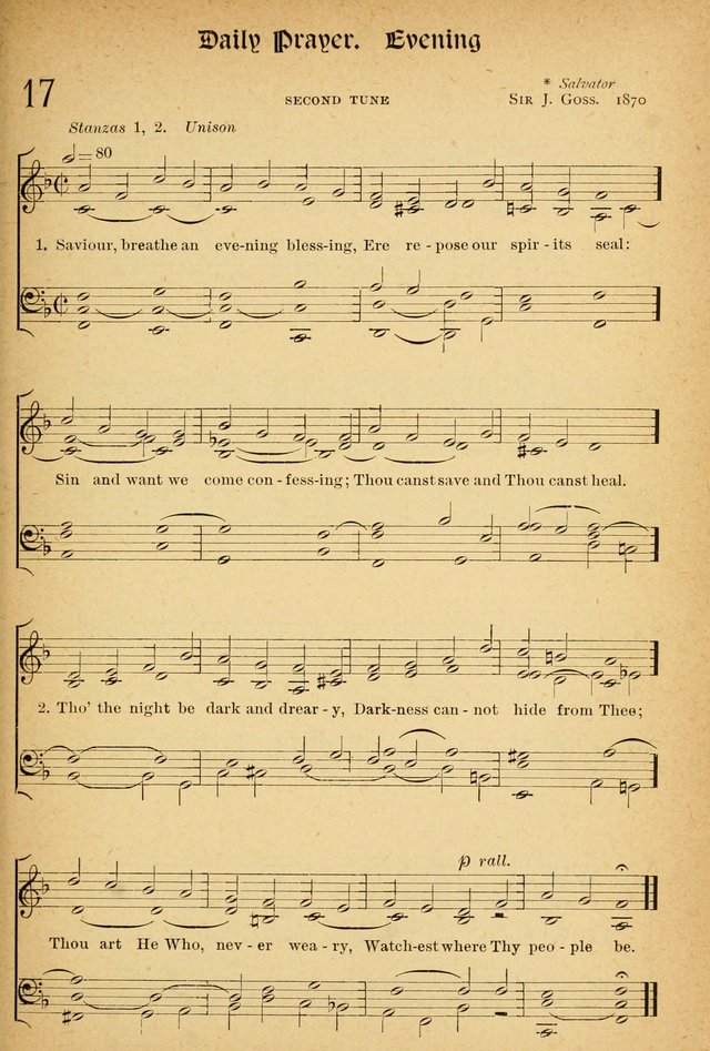 The Hymnal: revised and enlarged as adopted by the General Convention of the Protestant Episcopal Church in the United States of America in the of our Lord 1892..with music, as used in Trinity Church page 17