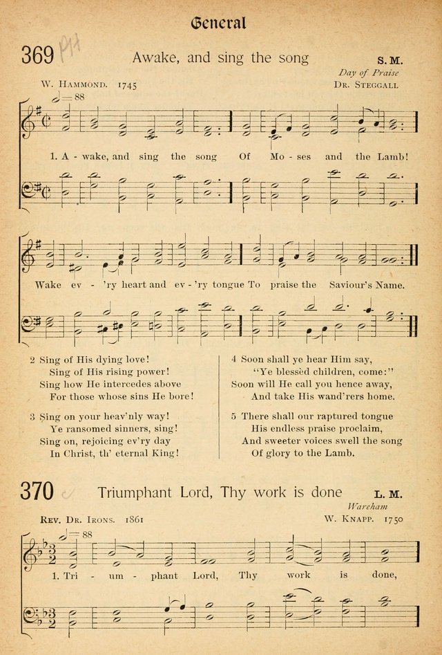 The Hymnal: revised and enlarged as adopted by the General Convention of the Protestant Episcopal Church in the United States of America in the of our Lord 1892..with music, as used in Trinity Church page 410