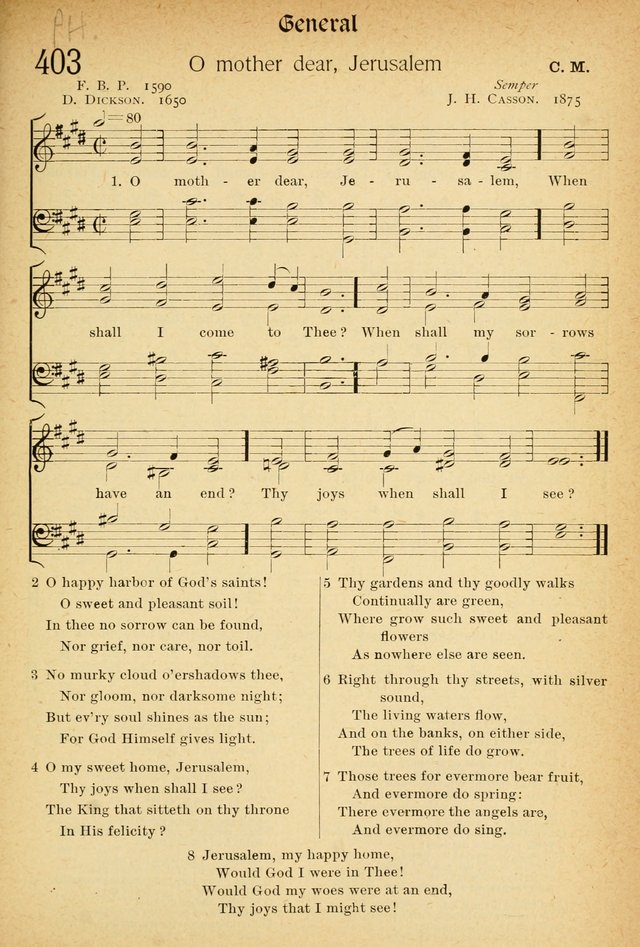 The Hymnal: revised and enlarged as adopted by the General Convention of the Protestant Episcopal Church in the United States of America in the of our Lord 1892..with music, as used in Trinity Church page 451