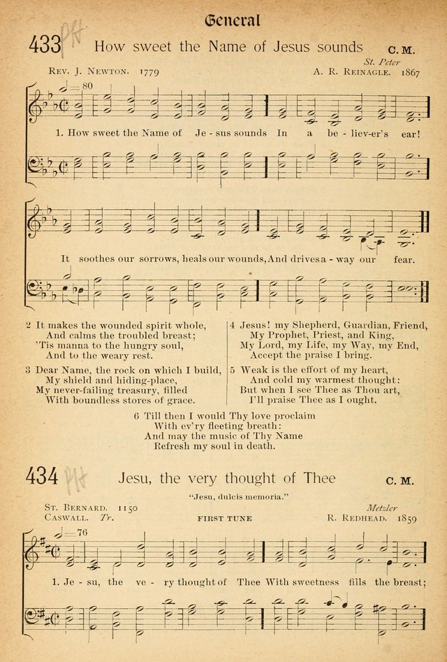 The Hymnal: revised and enlarged as adopted by the General Convention of the Protestant Episcopal Church in the United States of America in the of our Lord 1892..with music, as used in Trinity Church page 482