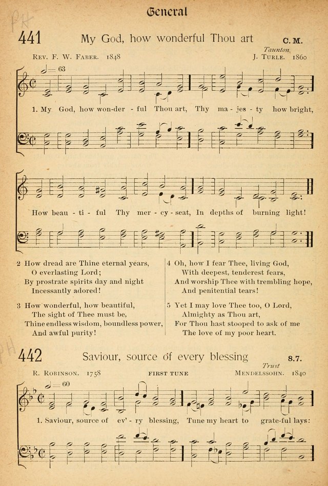 The Hymnal: revised and enlarged as adopted by the General Convention of the Protestant Episcopal Church in the United States of America in the of our Lord 1892..with music, as used in Trinity Church page 488