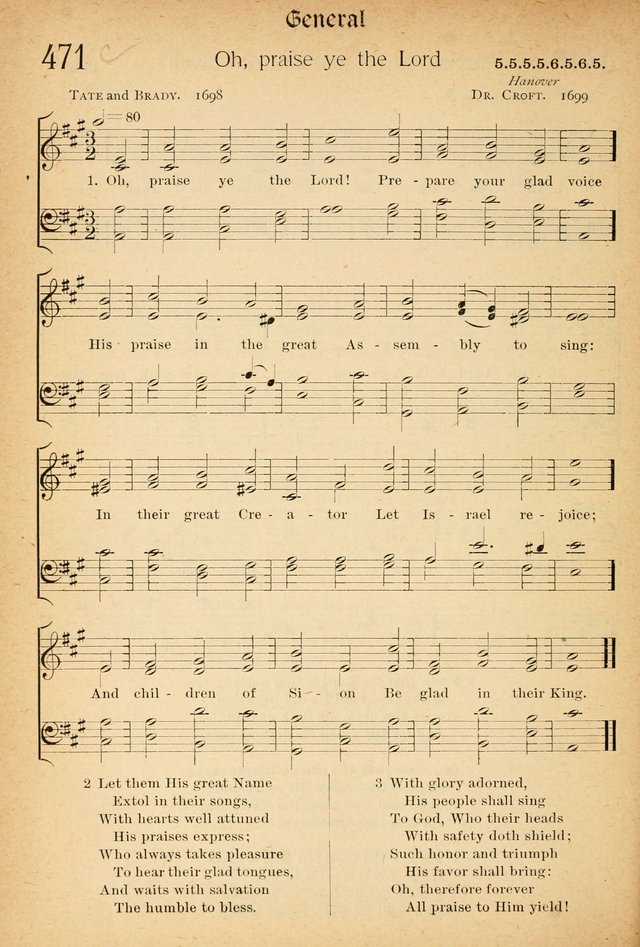 The Hymnal: revised and enlarged as adopted by the General Convention of the Protestant Episcopal Church in the United States of America in the of our Lord 1892..with music, as used in Trinity Church page 520