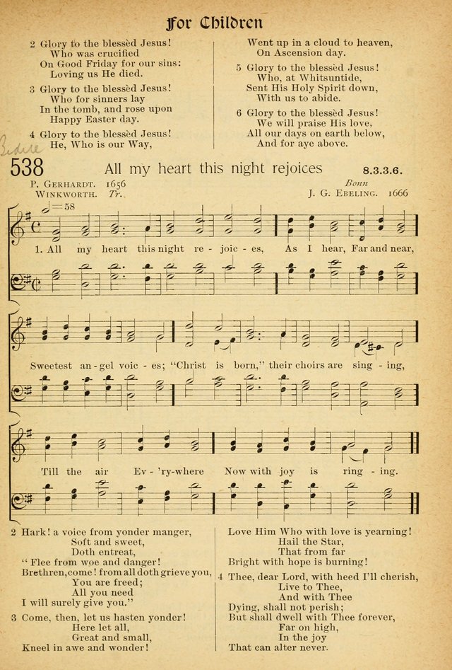 The Hymnal: revised and enlarged as adopted by the General Convention of the Protestant Episcopal Church in the United States of America in the of our Lord 1892..with music, as used in Trinity Church page 607