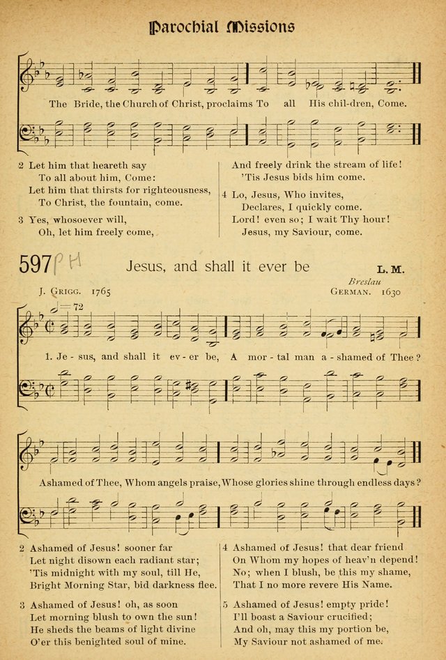 The Hymnal: revised and enlarged as adopted by the General Convention of the Protestant Episcopal Church in the United States of America in the of our Lord 1892..with music, as used in Trinity Church page 659