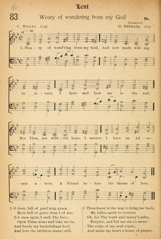 The Hymnal: revised and enlarged as adopted by the General Convention of the Protestant Episcopal Church in the United States of America in the of our Lord 1892..with music, as used in Trinity Church page 98