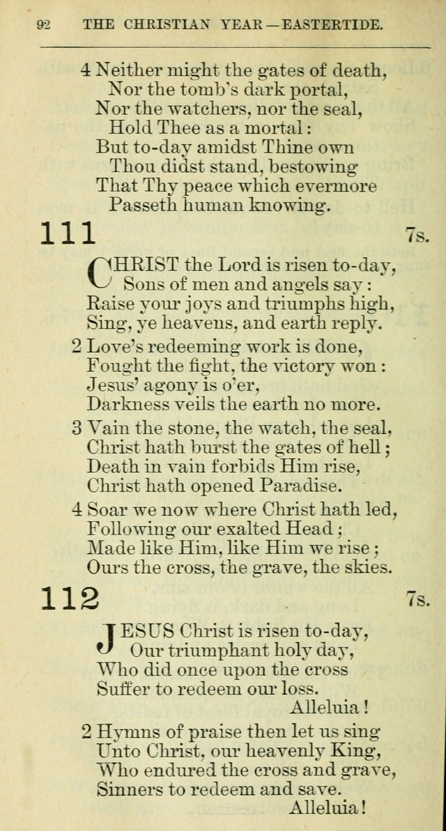 The hymnal: revised and enlarged as adopted by the General Convention of the Protestant Episcopal Church in the United States of America in the year of our Lord 1892 page 105